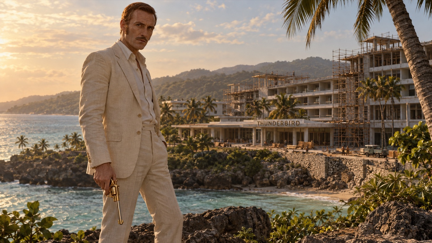 AI-generated illustration of Francisco Scaramanga as described in Ian Fleming's novels