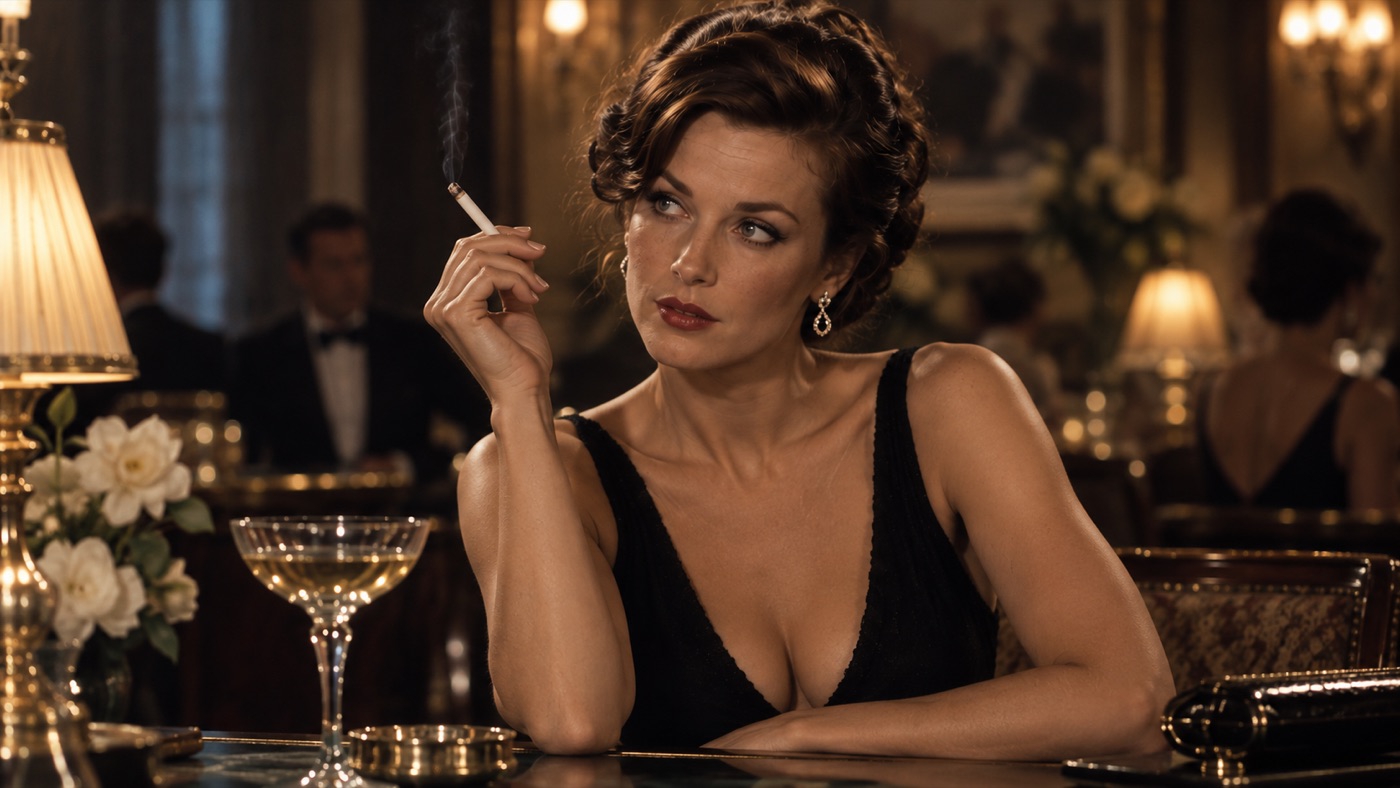 AI-generated illustration of Vesper Lynd as described in Ian Fleming's novels