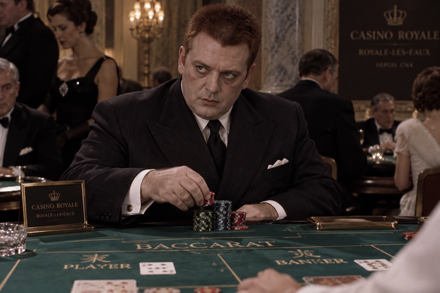 AI-generated illustration of Le Chiffre as described in Ian Fleming's novels